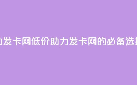 低价辅助发卡网 - 低价助力——发卡网的必备选择。 第1张