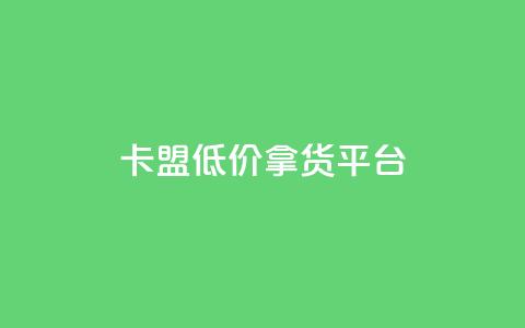 卡盟低价拿货平台 - 提供低价货源的卡盟平台! 第1张 卡盟低价拿货平台 - 提供低价货源的卡盟平台! 第1张