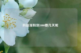 抖音涨粉到1000要几天呢