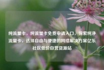 纯流量卡，纯流量卡免费申请入口，探索纯净流量卡，选择自由与便捷的网络解决方案亿乐社区低价自营货源站