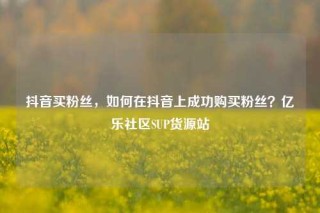 抖音买粉丝，如何在抖音上成功购买粉丝？亿乐社区SUP货源站