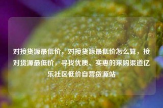 对接货源最低价，对接货源最低价怎么算，接对货源最低价，寻找优质、实惠的采购渠道亿乐社区低价自营货源站