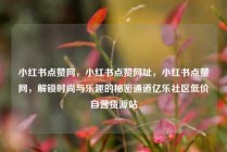 小红书点赞网，小红书点赞网址，小红书点赞网，解锁时尚与乐趣的秘密通道亿乐社区低价自营货源站