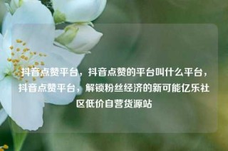 抖音点赞平台，抖音点赞的平台叫什么平台，抖音点赞平台，解锁粉丝经济的新可能亿乐社区低价自营货源站