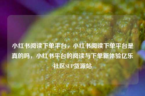 小红书阅读下单平台	，小红书阅读下单平台是真的吗，小红书平台的阅读与下单新体验亿乐社区SUP货源站  第1张