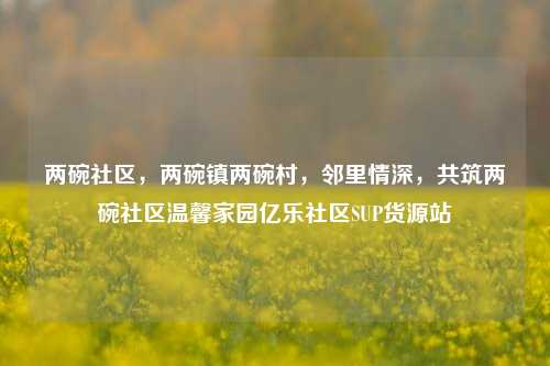 两碗社区，两碗镇两碗村，邻里情深	，共筑两碗社区温馨家园亿乐社区SUP货源站  第1张