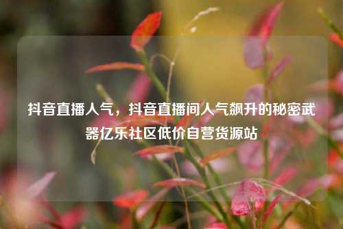 抖音直播人气，抖音直播间人气飙升的秘密武器亿乐社区低价自营货源站  第1张