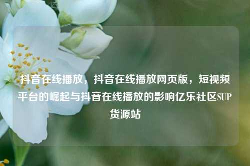 抖音在线播放，抖音在线播放网页版	，短视频平台的崛起与抖音在线播放的影响亿乐社区SUP货源站  第1张