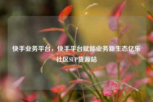 快手业务平台，快手平台赋能业务新生态亿乐社区SUP货源站  第1张