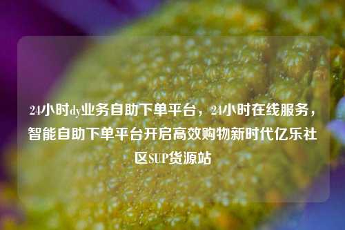 24小时dy业务自助下单平台，24小时在线服务，智能自助下单平台开启高效购物新时代亿乐社区SUP货源站  第1张