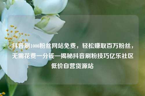抖音刷1000粉丝网站免费，轻松赚取百万粉丝	，无需花费一分钱—揭秘抖音刷粉技巧亿乐社区低价自营货源站  第1张