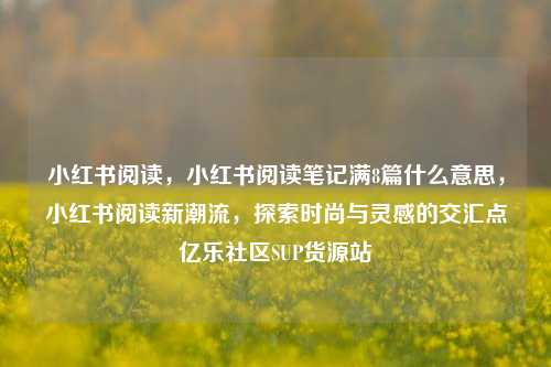 小红书阅读，小红书阅读笔记满8篇什么意思，小红书阅读新潮流，探索时尚与灵感的交汇点亿乐社区SUP货源站  第1张