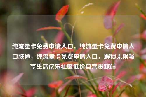 纯流量卡免费申请入口，纯流量卡免费申请入口联通，纯流量卡免费申请入口	，解锁无限畅享生活亿乐社区低价自营货源站  第1张