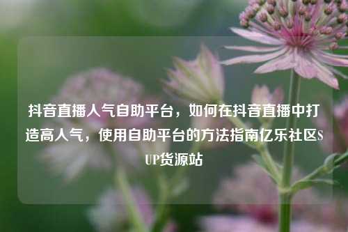 抖音直播人气自助平台	，如何在抖音直播中打造高人气，使用自助平台的方法指南亿乐社区SUP货源站  第1张