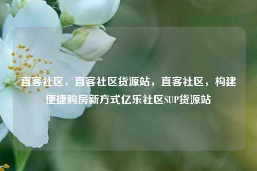 直客社区，直客社区货源站，直客社区	，构建便捷购房新方式亿乐社区SUP货源站  第1张